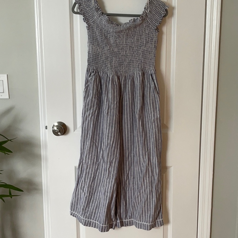 1. State linen wide-leg romper with pockets